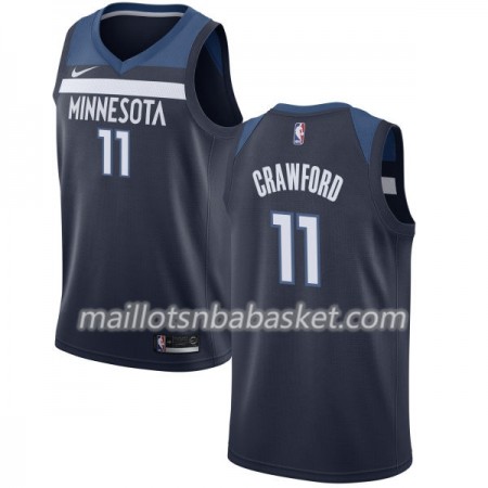 Maillot Homme Minnesota Timberwolves Jamal Crawford 11 Nike 2017-18 Navy Swingman